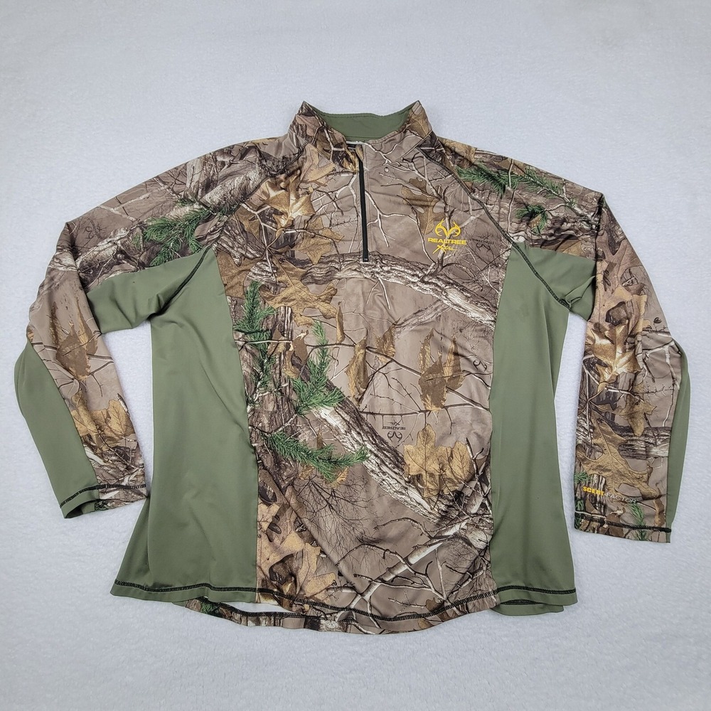Realtree Xtra ¼ Zip Long Sleeve‎ Pullover Mens 2XL Stretch Scent Factor **READ